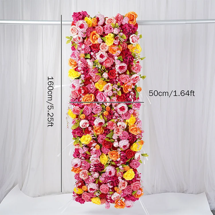 A7755 5D Colorful Rose Peony Cloth Flower Wall Wedding Backdrop