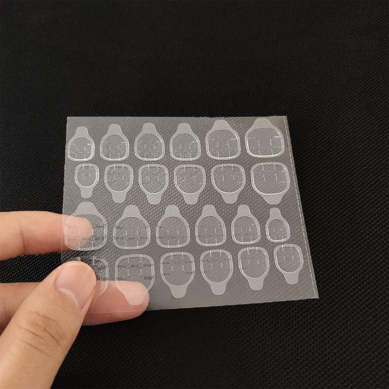 5/10 Sheet DIY Nail Tip Glue Transparent Double Sided Self Adhesive Sticker Jelly File Cleaning Waterproof False Art Glue