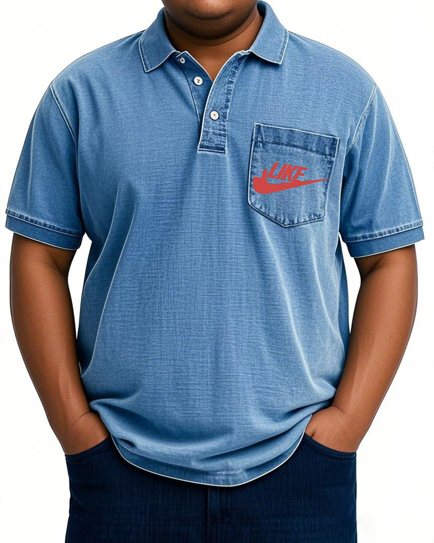 Big & Tall Men's Like Nice Denim Pockets Short Sleeve T-Shirt