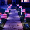 Independence Day Solar Lights with 8 Lighting Modes LED Patriotic Pathway Lights IP65 Waterproof for Outdoor Yard Garden 250th Anniversary Decor