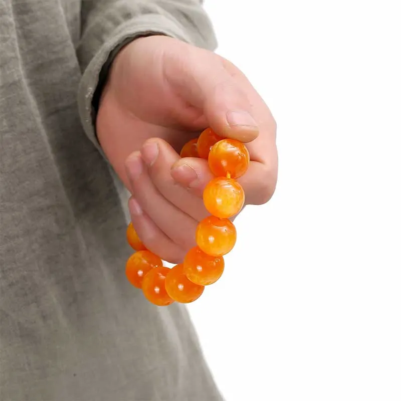 Amber Gourd Bead Fortune Harmony Bracelet