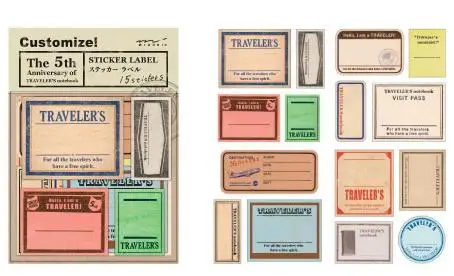 Japan Vintage Stamp Stickers Retro Stamps Custom Label Handmade Sticker for Midori Travelers Notebook Diary Stationery Stickers
