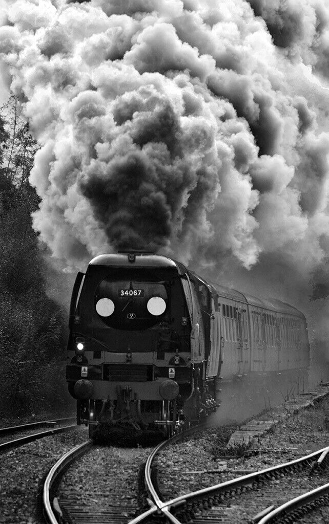 Steam Train Locomotive 34067 Tangmere 12x8 inch print picture