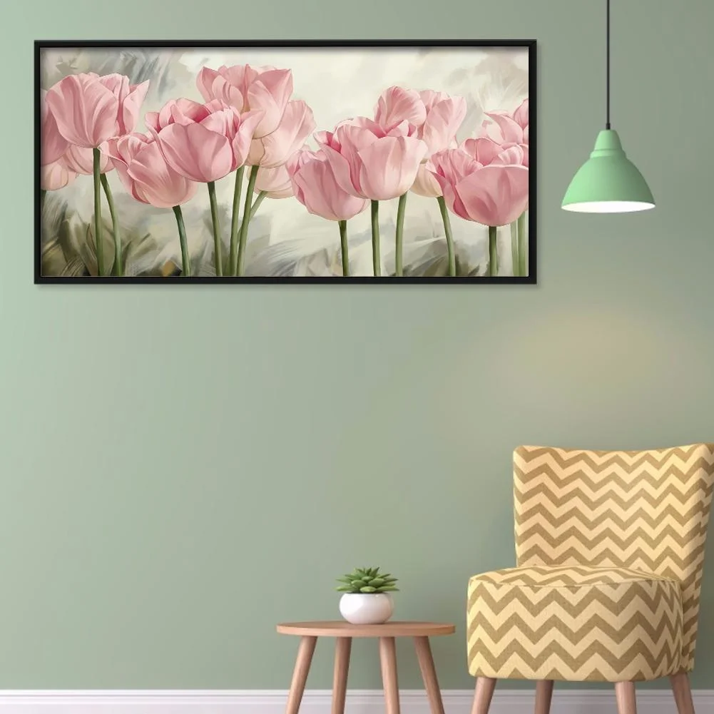 Diamond Painting - Full Round Drill - Pink Tulip (80*40cm)