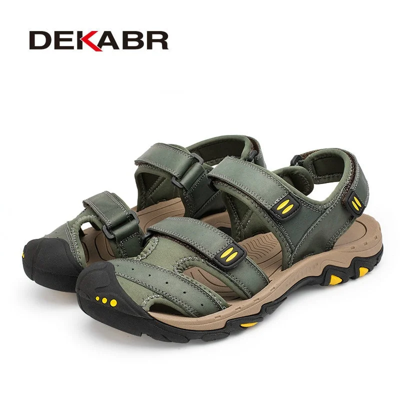 DEKABR Genuine Leather Men Shoes Summer New Large Size Men's Sandals Men Sandals Fashion Sandals Slippers Big Size 38-47