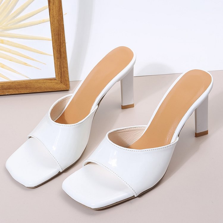 Open Toe Square Thick With Ladies Sandal Slippers