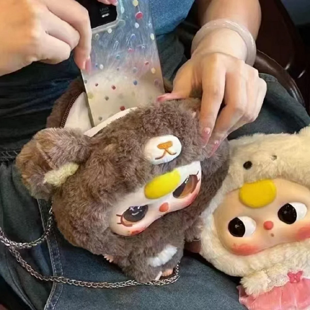 【No Box】Big Head Baby Series Baby Three Zipper Bag Plush Doll