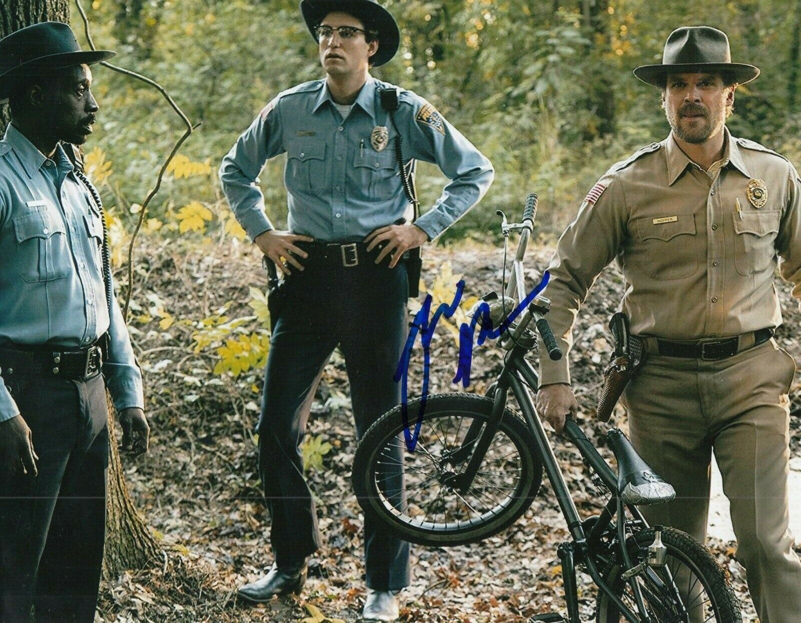 JOHN REYNOLDS signed (STRANGER THINGS) 8X10 Photo Poster painting *OFFICER CALLAHAN* W/COA #2