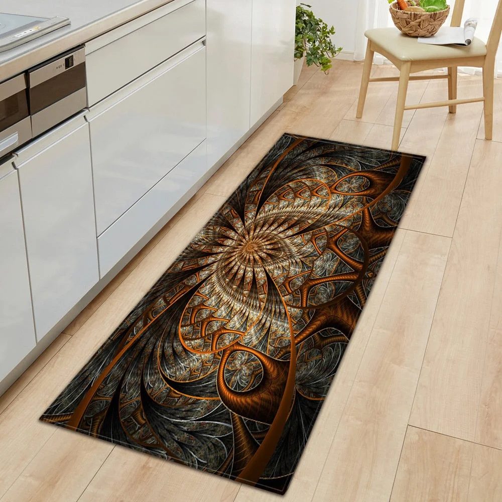 Nordic Entrance Doormat Kitchen Mat Home Bedroom Hallway Floor Rug 3D Pattern Decoration Flannel Carpet Bathroom Non-slip Mat