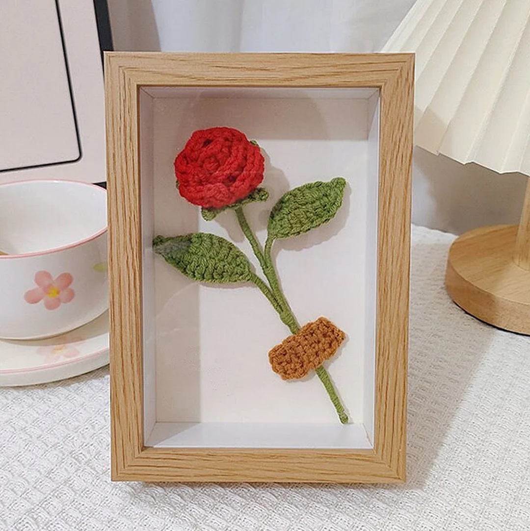 Crochet Flowers Frame Ornament -Mother's Day Gift