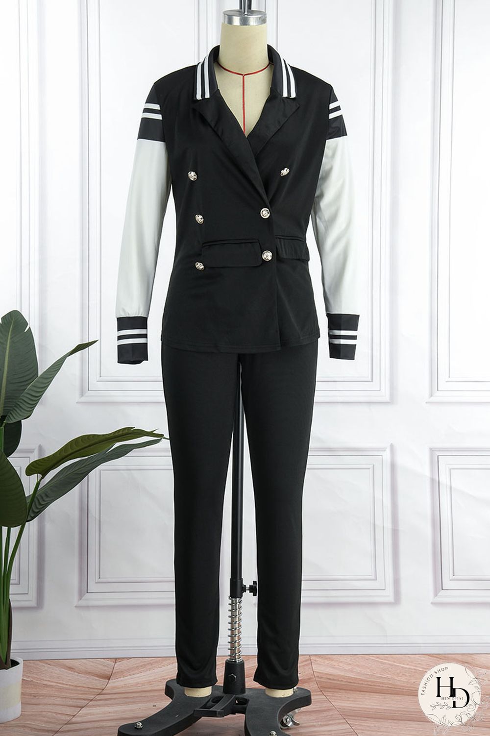 Khaki Casual Solid Patchwork Buttons Turn-back Collar Long Sleeve Two Pieces