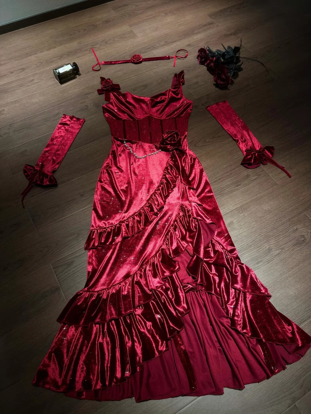 Aiertu Sexy Mermaid Spaghetti Straps Burgundy Christmas Dress Velvet Prom Dresses Birthday Outfits HOT1171 Aiertu