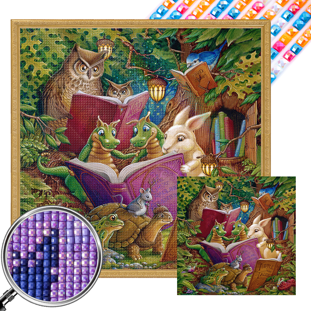 Little Dragon 50*50cm(picture) full square drill diamond painting 3 to 5 colors of AB drills