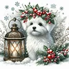 Christmas Puppy-11CT Stamped Cross Stitch 40*40cm/15.75*15.75in