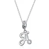  Vintage Letter A to Z Pendant Necklace 925 Sterling Silver 