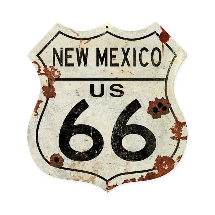 30*30cm - New Mexico Us 66 - Shield Tin Signs/Wooden Signs