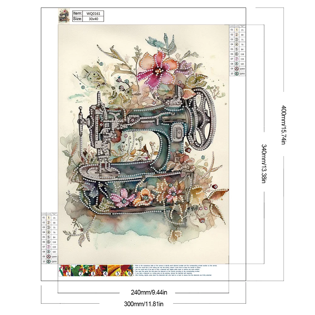 Diamond Painting - Partial Special Shaped Drill - Sewing Machine(Canvas|30*40cm)