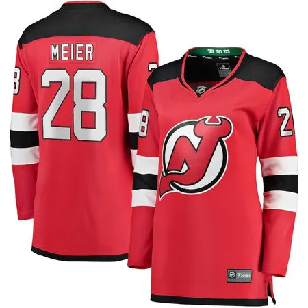 Women's New Jersey Devils #28 Timo Meier  Red Home Player Jersey