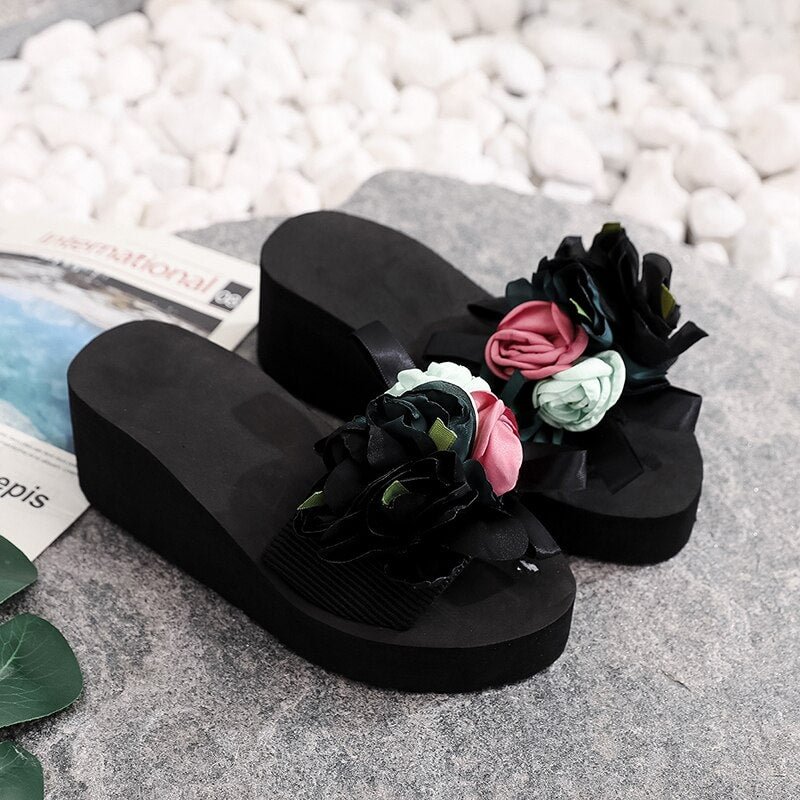 2021  Women Bow Summer Sandals Slipper Indoor Outdoor Flip-flops Beach Shoes New Fashion Female Casual flower Slipper gift