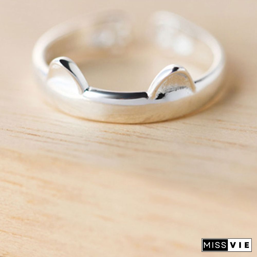 Cat Ear 925 Sterling Silver Ring
