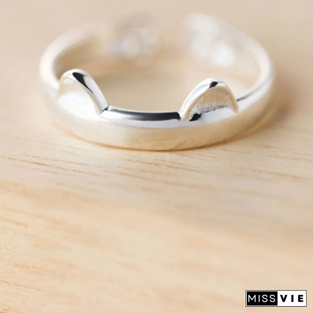 Cat Ear 925 Sterling Silver Ring