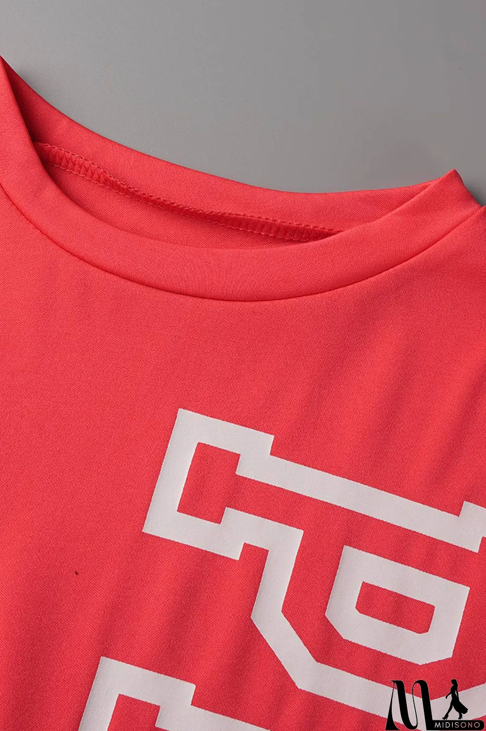 MidiSono - Green Casual Patchwork Letter O Neck Short Sleeve Two Pieces