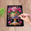 50 Pages DIY Cup Flowers Special Shaped Diamond Painting Notebook
