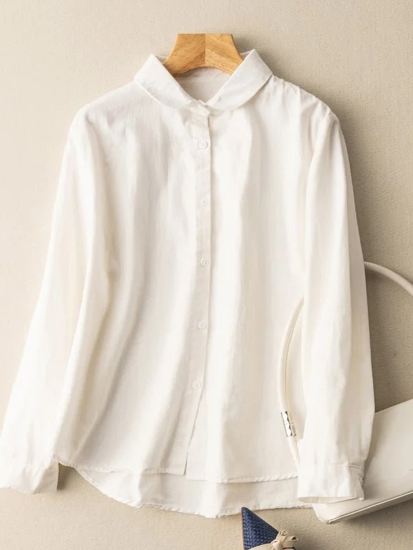 100% Natural Fabric Classic Long-Sleeve Button-Down Casual Shirt
