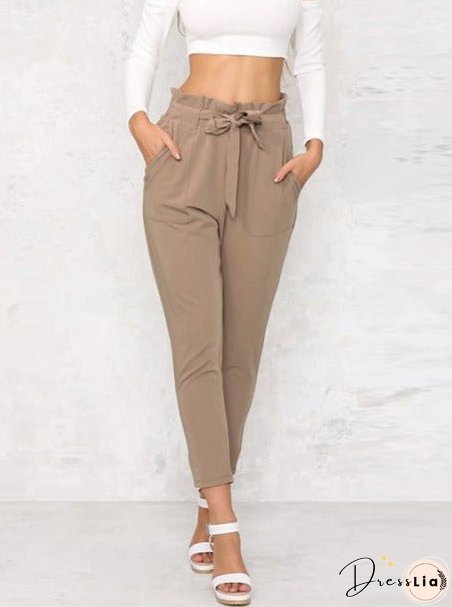 All-match Waistband Cropped Trousers