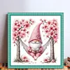 Peach Blossom Gnome-11CT Stamped Cross Stitch 50*50cm/19.69*19.69in tapestrymarket