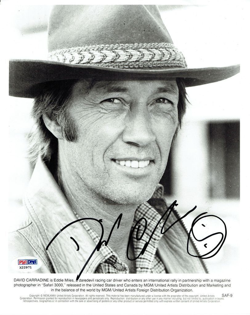 David Carradine Signed Safari 3000 Authentic 8x10 Photo Poster painting PSA/DNA #X22971