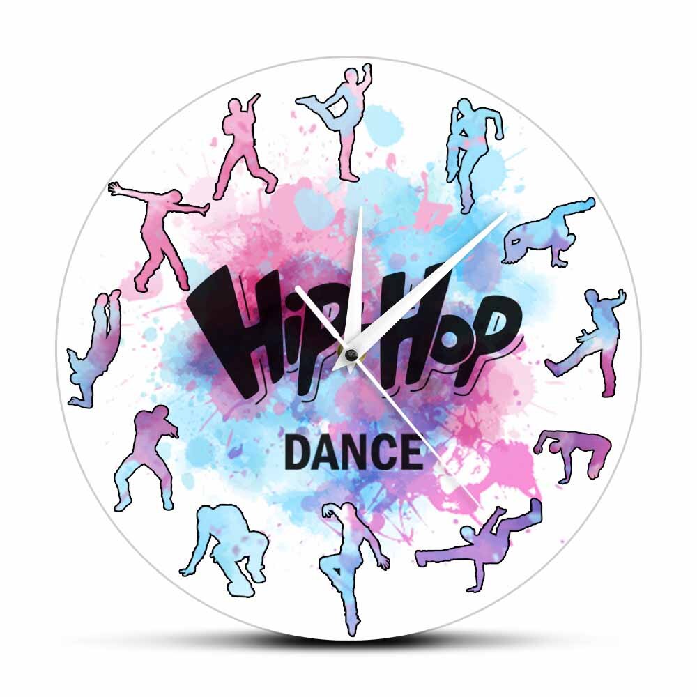 

Watercolor Splash Hip Hop Dancers - Frameless Acrylic Wall Clock, 501 Original