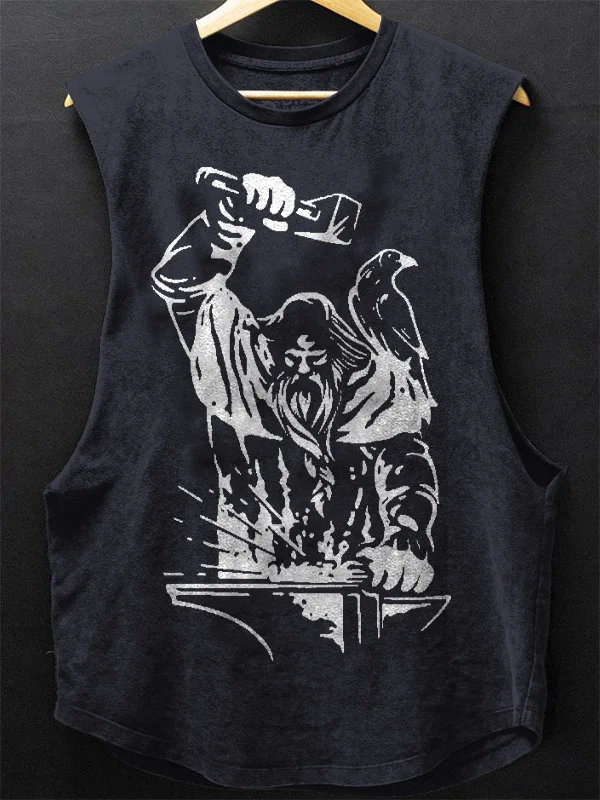 Men's Blacksmith Forging Art Print Cotton Tank Top