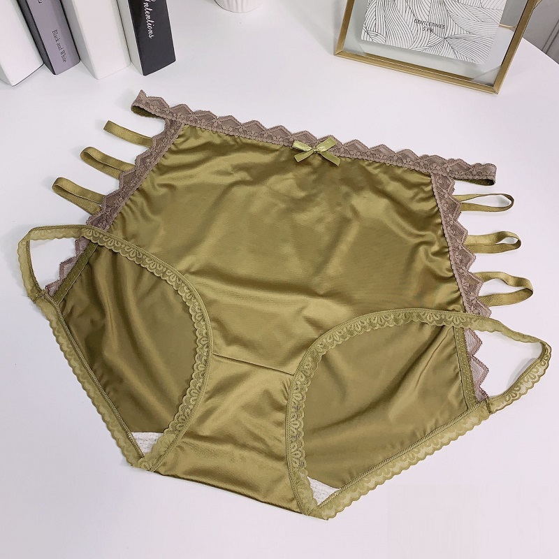 Men's Satin Super Stretch Hollow Lace High Waist Panties