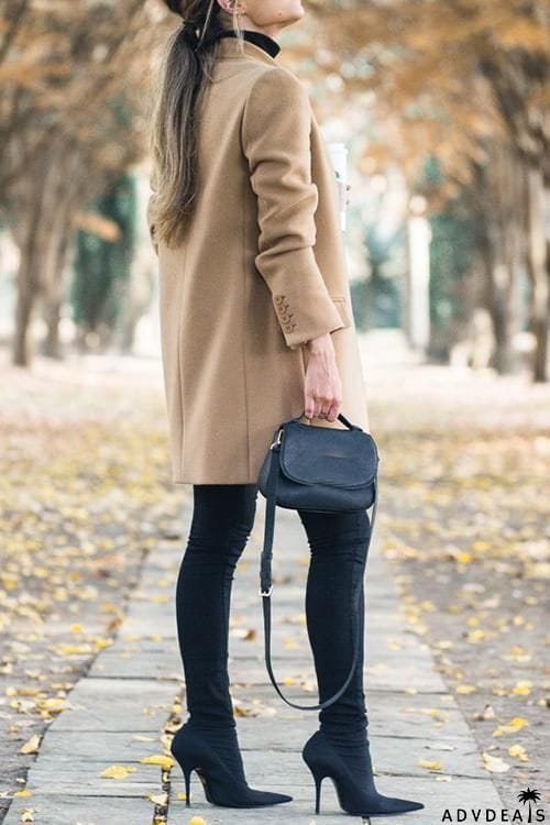 High Collar Button Pocket Coat