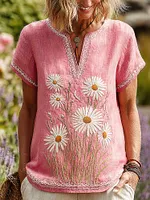 Women's Breast Cancer Awareness Daisy Flower T-shirt