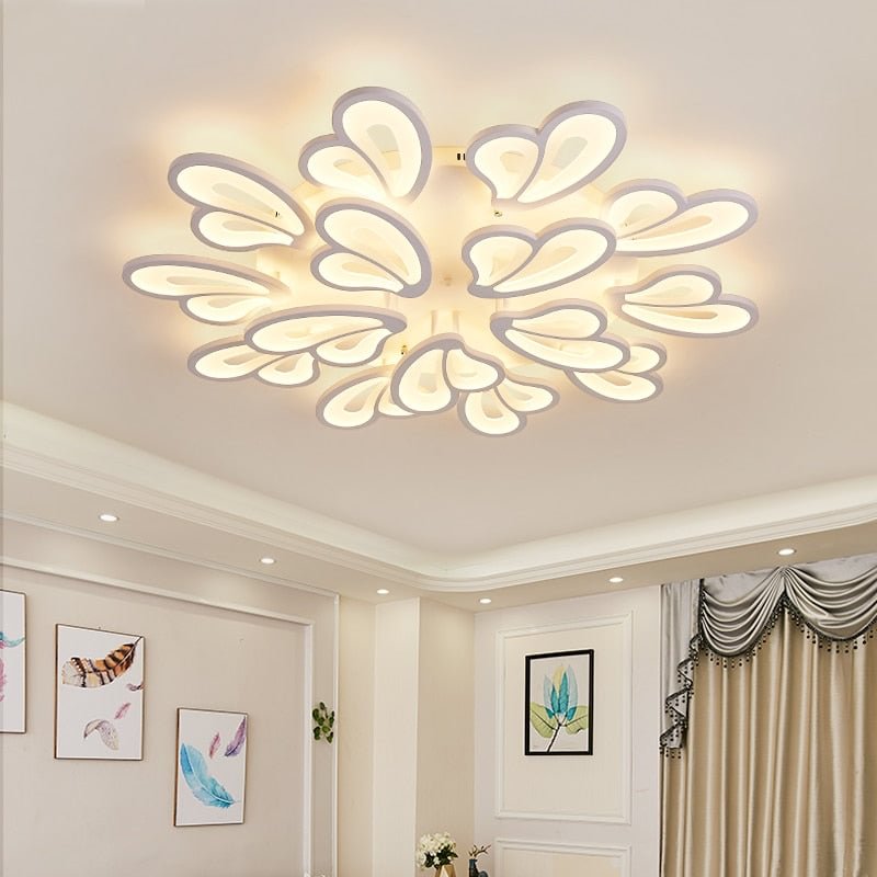 Modern Led Chandelier With Remote Control Acrylic Lights For Living ...