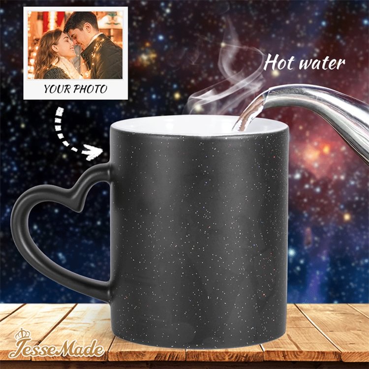 Personalized Photo Mug Custom Lettering Picture Mug for Couple