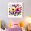 Pansy-Partial 11CT Stamped Cross Stitch Bead Embroidery 36*36cm/14.17*14.17in tapestrymarket