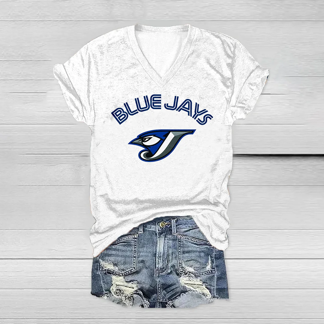 Toronto Blue Jaysdis Print V-Neck T-Shirt