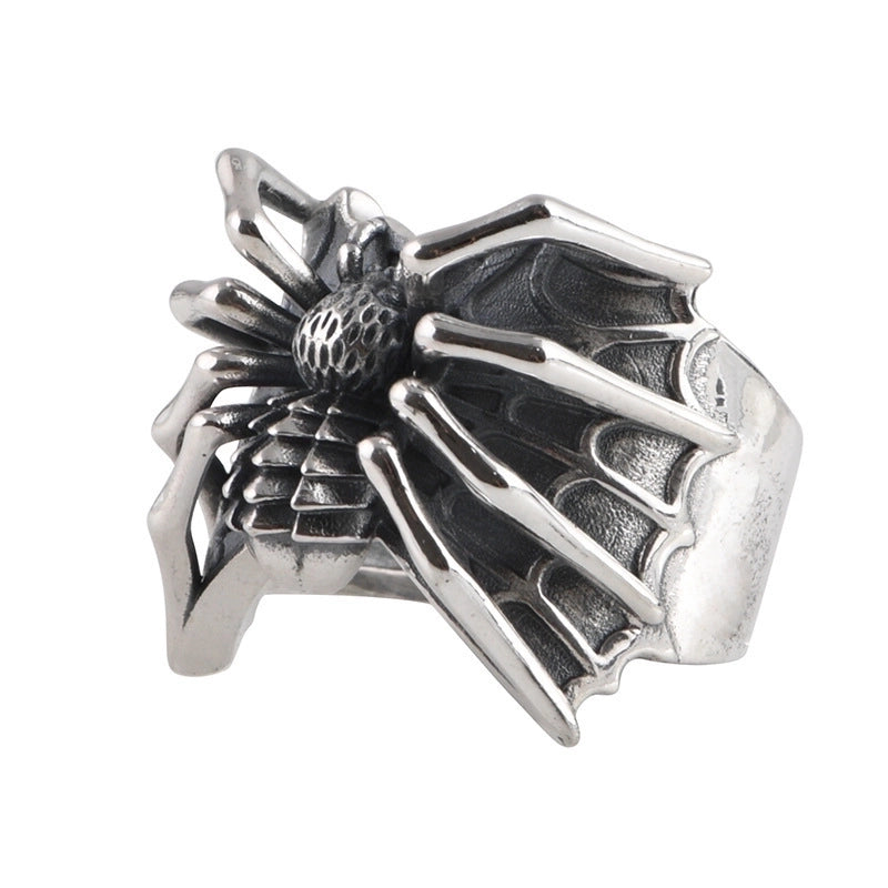 Retro Spider Alloy Plating Halloween Men’S Open Ring