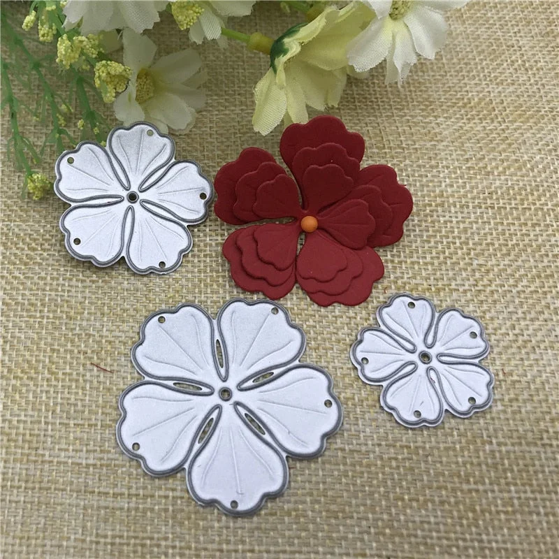 3pcs flower decoration Metal Cutting Dies Stencil Scrapbooking Photo Album Card Paper Embossing Craft DIY