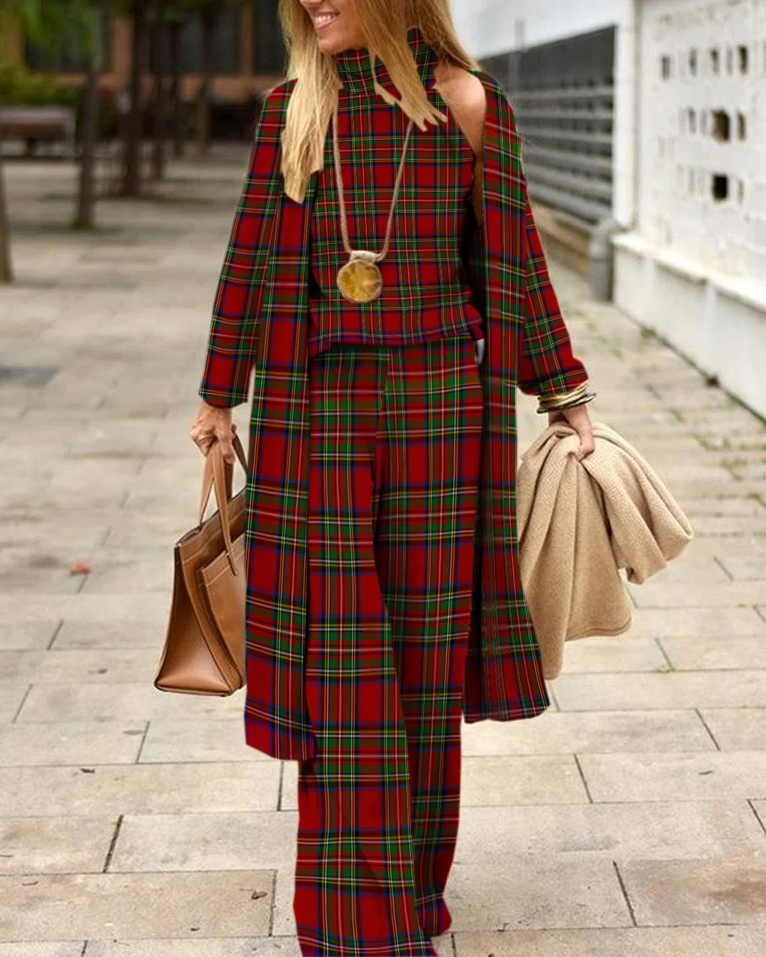 Herringbone Sweater Three-Piece Suit ee2a