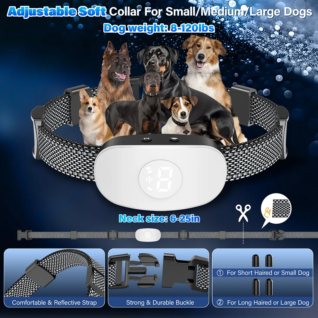 BEBANG Bark Collar for Dogs, 4 Modes Beep Vibrate Shock, Bark Collar for Small Medium Large Dogs, Bark Control Training Aids
