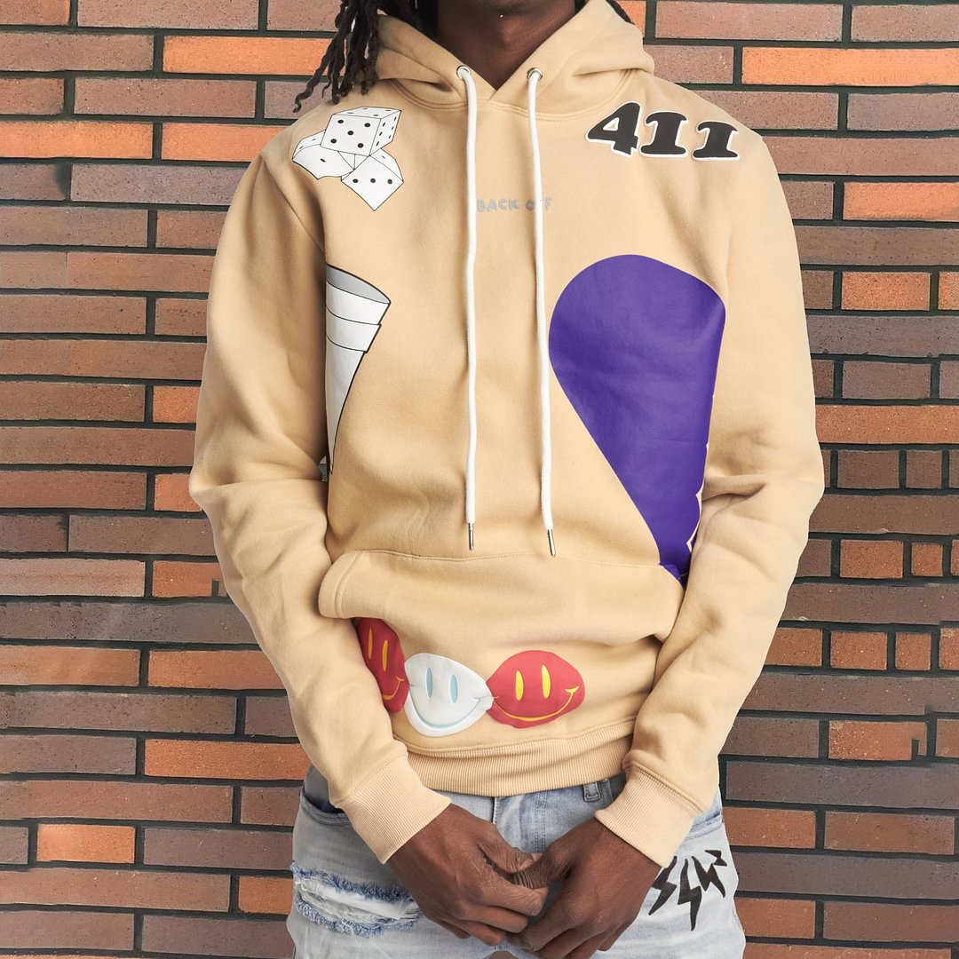 Retro Tide Brand Personality Street Print Long Sleeve Hoodie