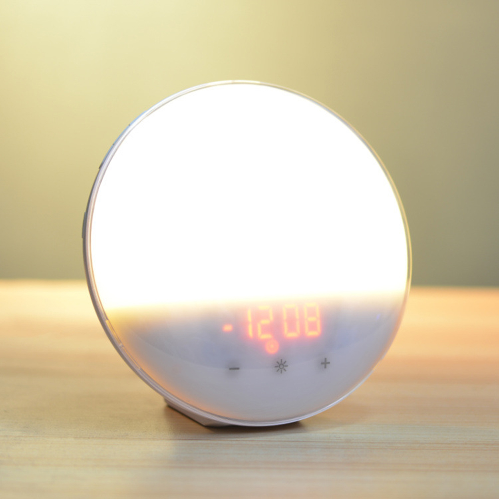 Smart Wake Up Light Digital Clock 7 Colors Sunrise Sunset FM Radio LED Lamp от Cesdeals WW