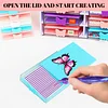 (US Local)4Pcs Butterfly Diamond Painting Tray 5D DIY Drills Plate with Sppon & Brush Tool
