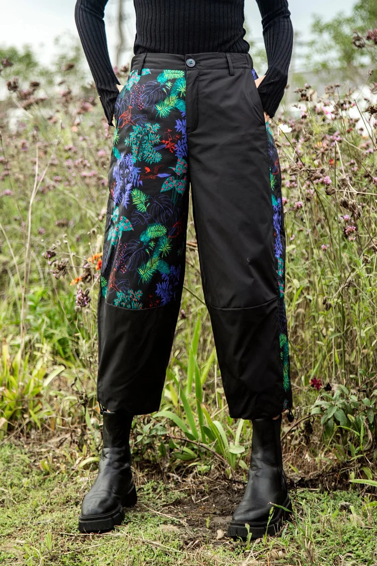 Retro Ethnic Printed Down Pants - yankia