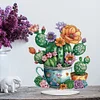(US Only)Acrylic 2D Flat Print DIY Cactus Pots Diamond Painting Art Tabletop Decorations