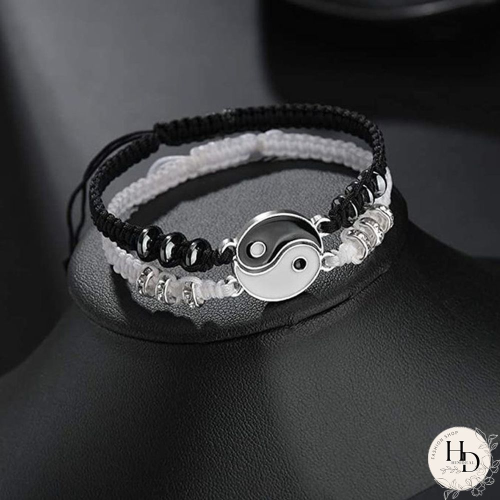 YinYang Adjustable Couple Bracelets Luck Bracelets Friendships Lovers Girlfriend Valentines Gift
